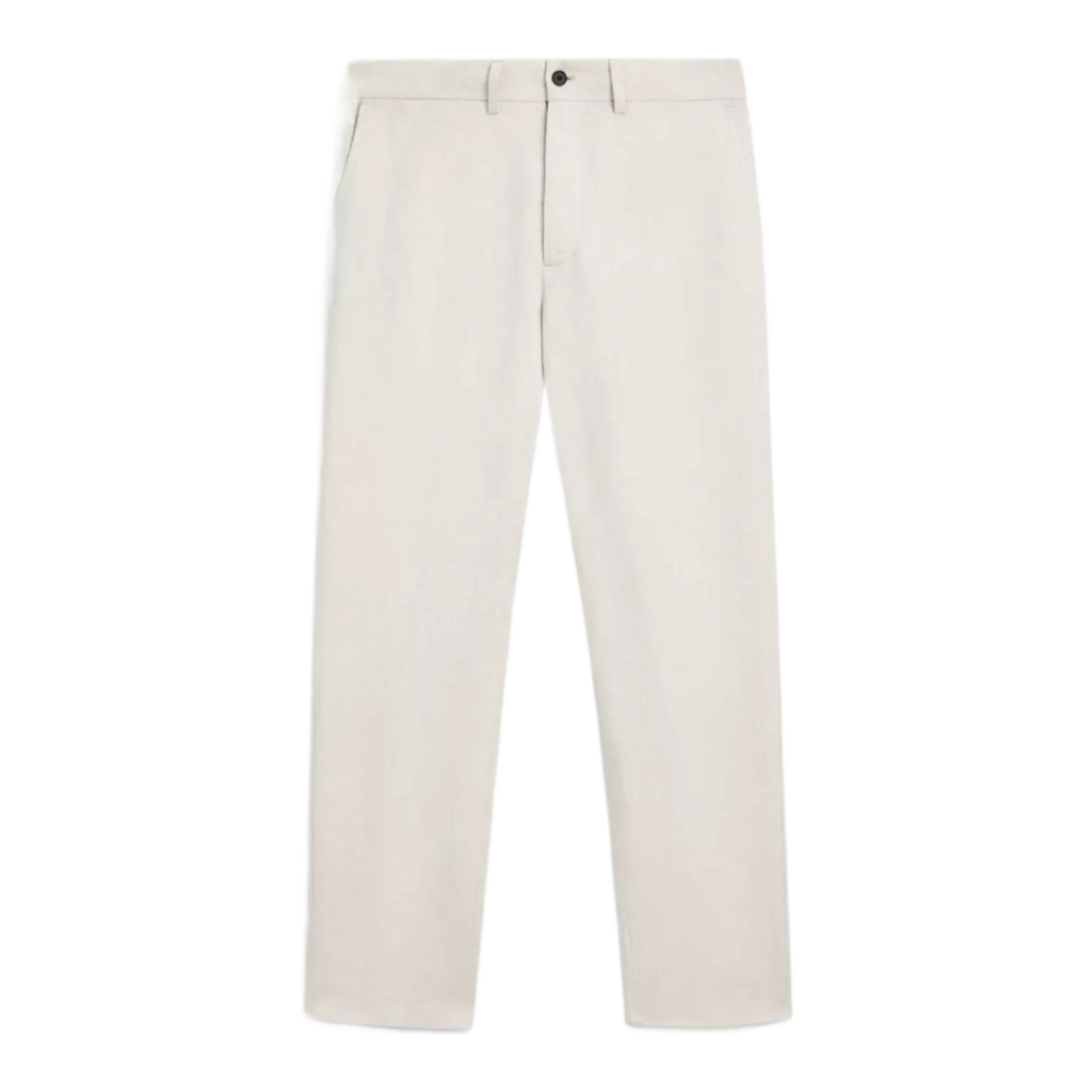 Lightweight linen trousers with herringbone detail