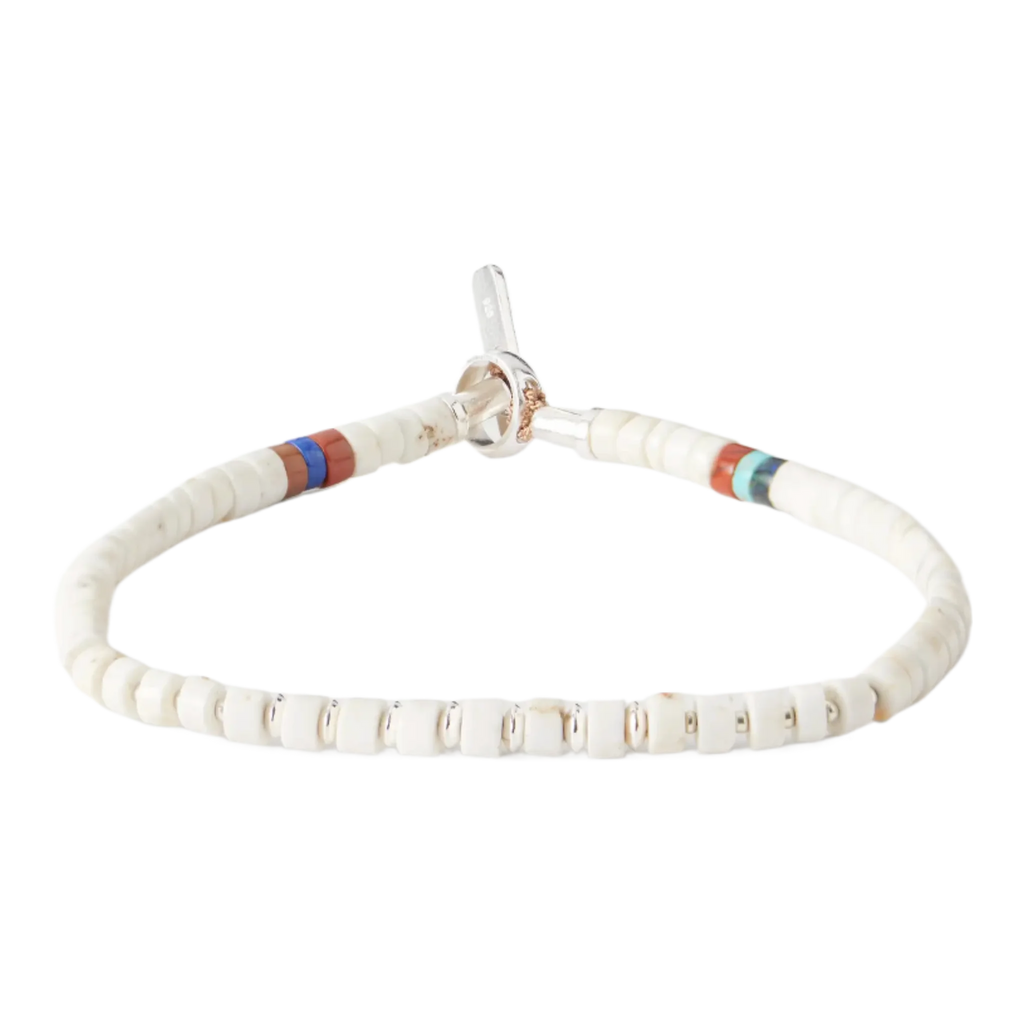 Sterling Silver Magnesite Beaded Bracelet