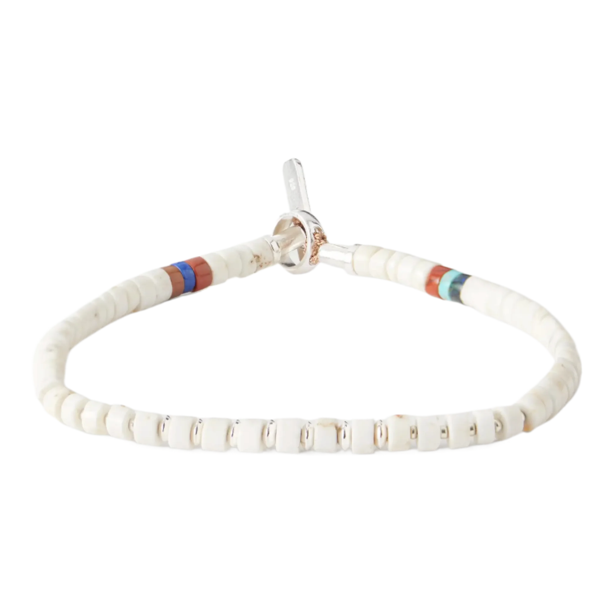 Sterling Silver Magnesite Beaded Bracelet