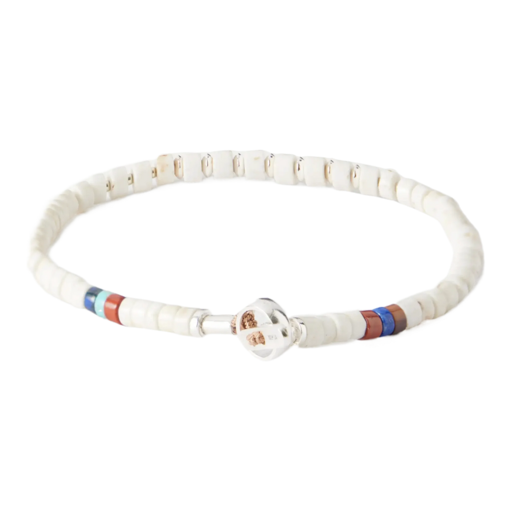 Sterling Silver Magnesite Beaded Bracelet