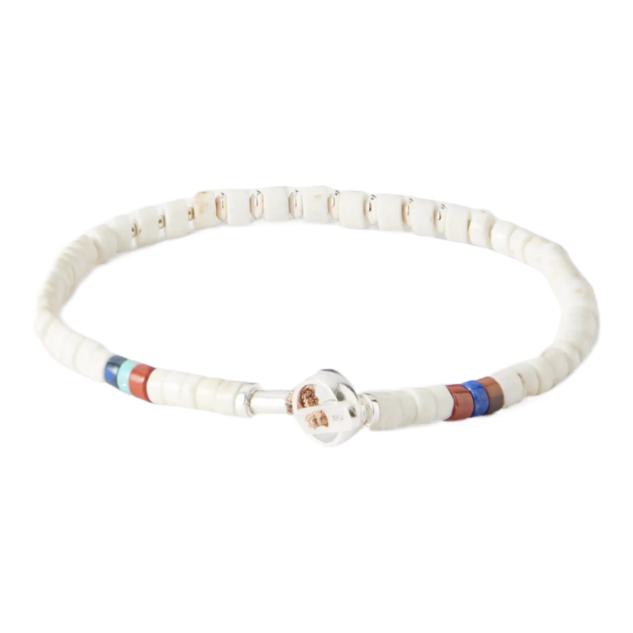 Sterling Silver Magnesite Beaded Bracelet