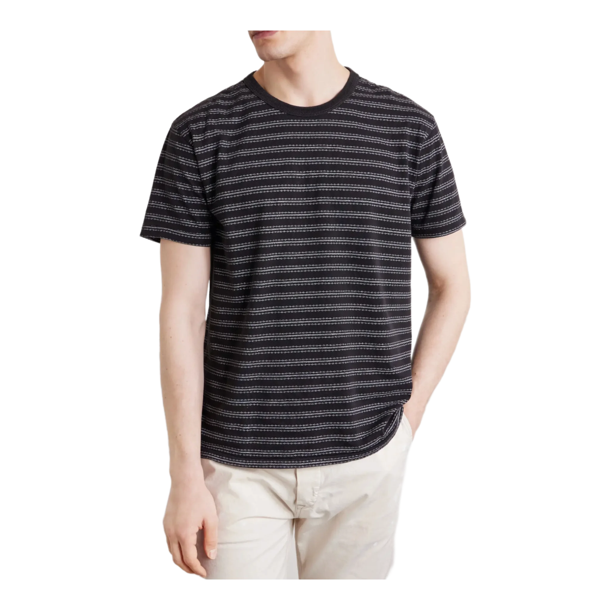 Striped Cotton-Jersey Jacquard T-Shirt
