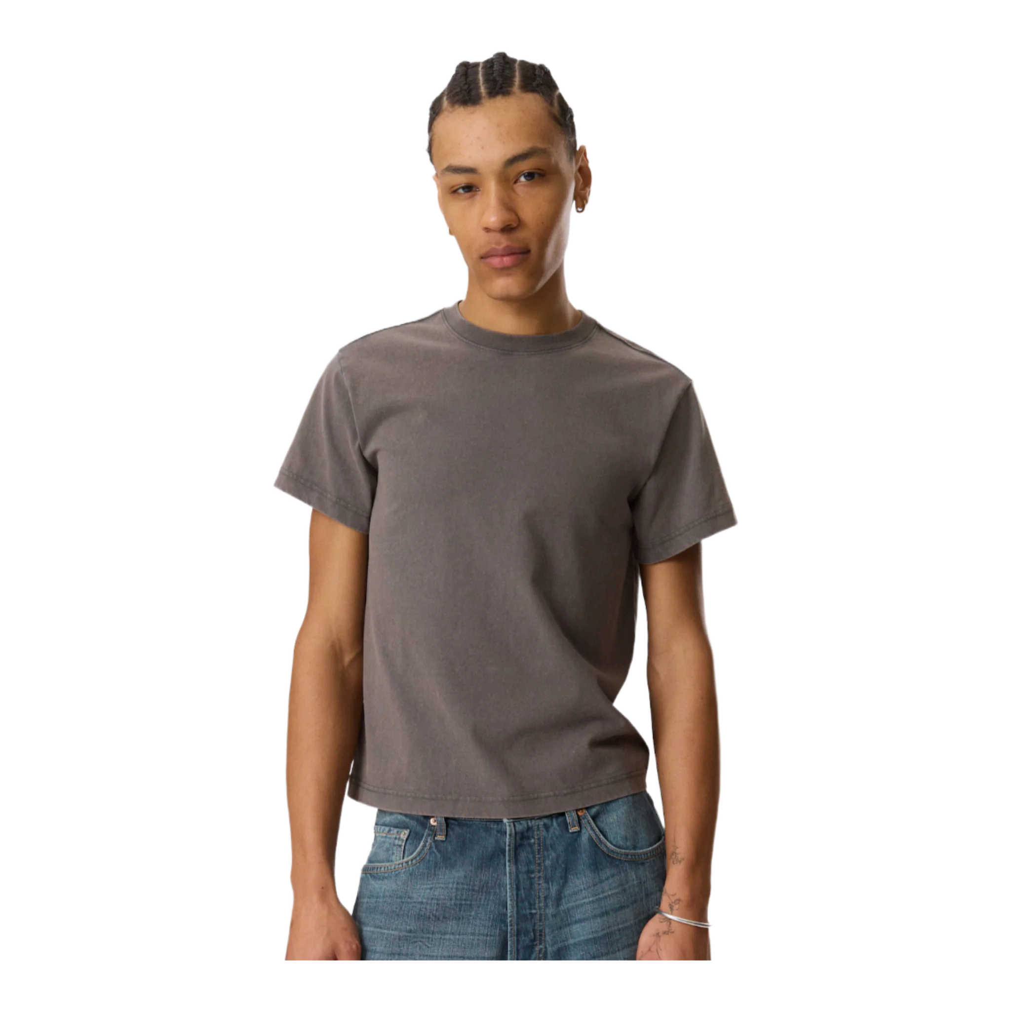Shrunken Short-Sleeved Cotton T-Shirt