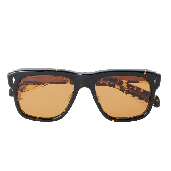 Yves Square-Frame Tortoiseshell Acetate Sunglasses