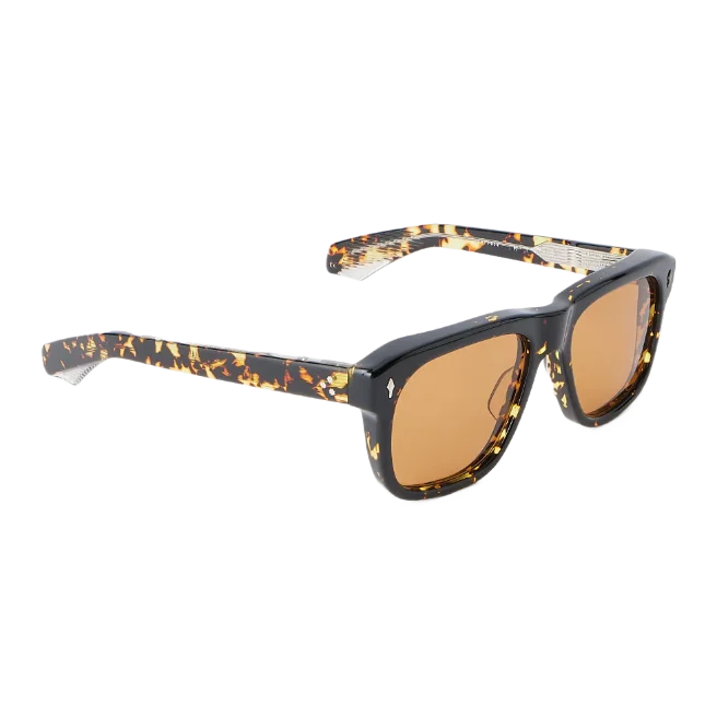 Yves Square-Frame Tortoiseshell Acetate Sunglasses