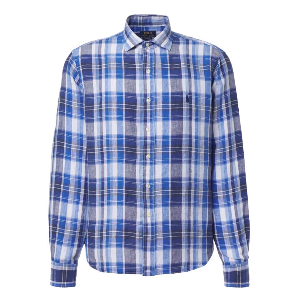 Blue Check Linen Shirt