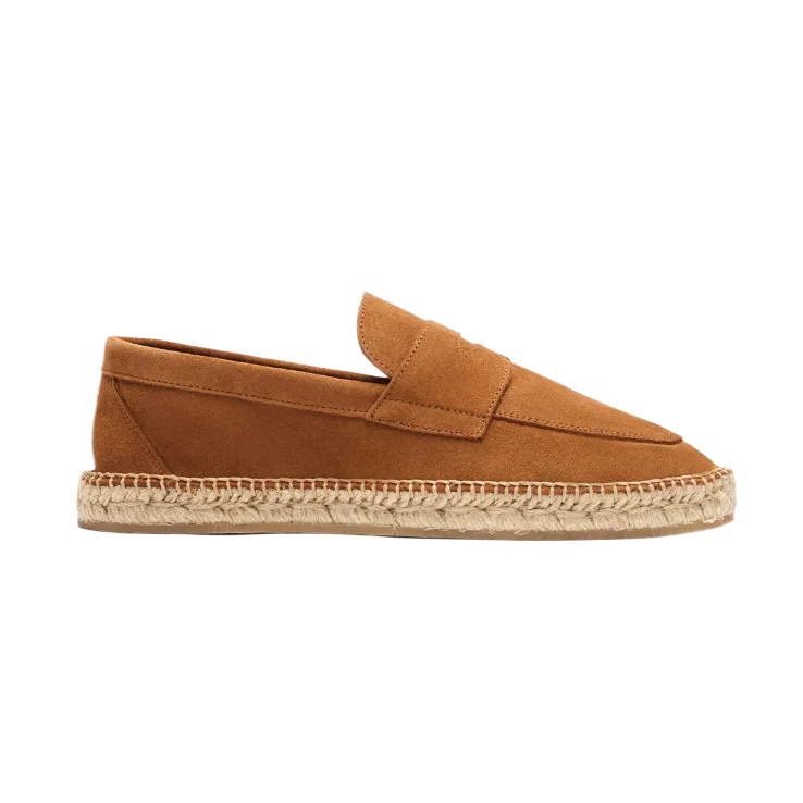 Diego Tobacco Suede Espadrille Loafers
