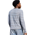 Grey Stripe Long Sleeve Slub T-Shirt