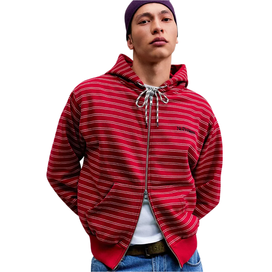 Mini Stripe Zip-Through Hoodie