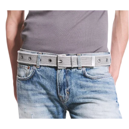 Cotton Canvas Belt with Eyelets