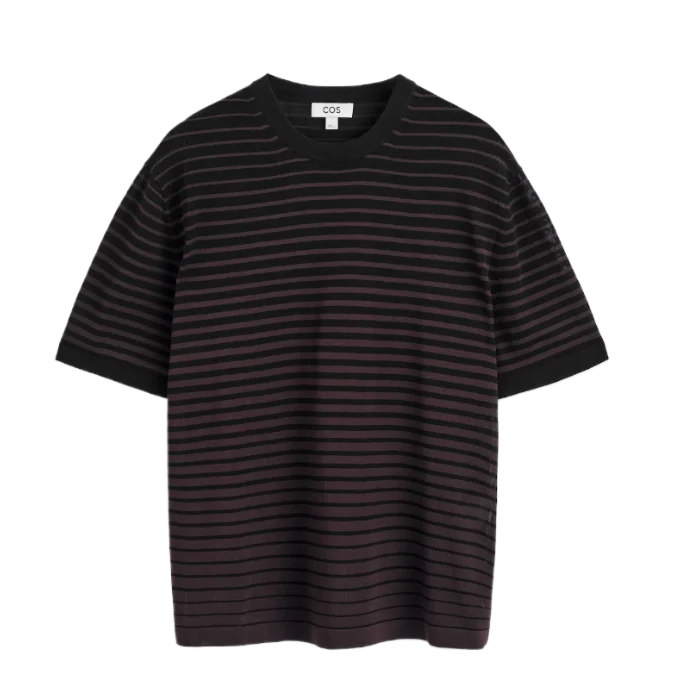 Striped Knitted Cotton T-Shirt