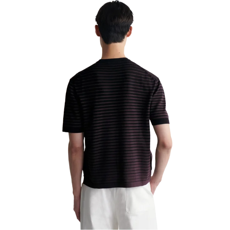 Striped Knitted Cotton T-Shirt