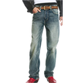 Anti Unisex Low Waist Regular Straight Jeans Hazy Blue Medium Blue