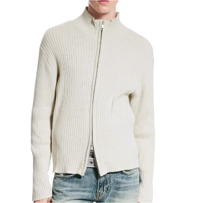 Relaxed Knitted Zip Cardigan