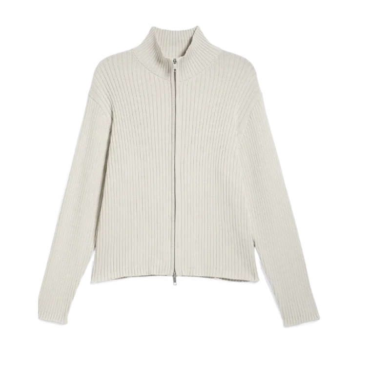 Relaxed Knitted Zip Cardigan