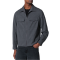 Grey Wool Blend Zip-Up Jacket