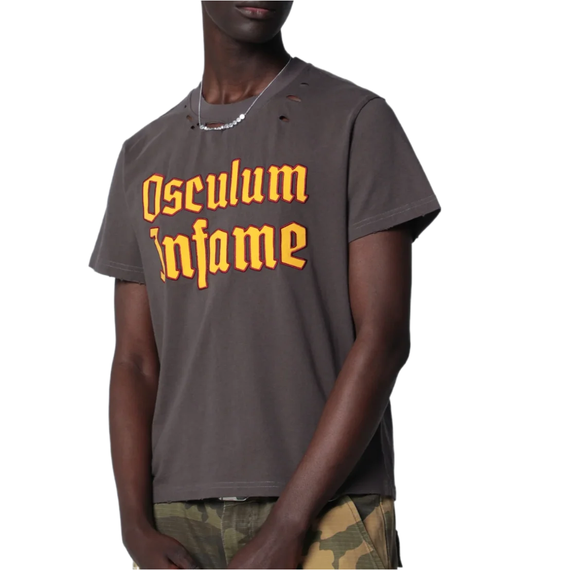 Washed Gray T-shirt with Rips