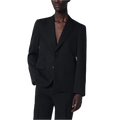 Single-breasted black wool jacket