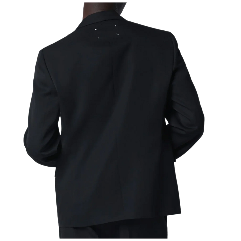 Single-breasted black wool jacket