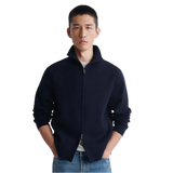 Milano Knit Funnel-Neck Zip-Up Jacket