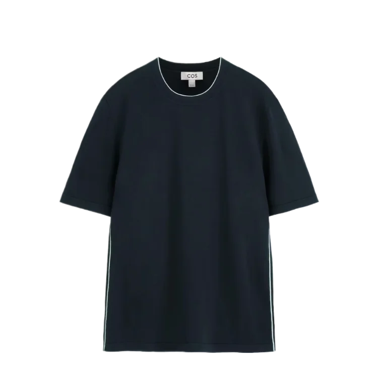 Silk and Cotton Contrast Edge T-Shirt