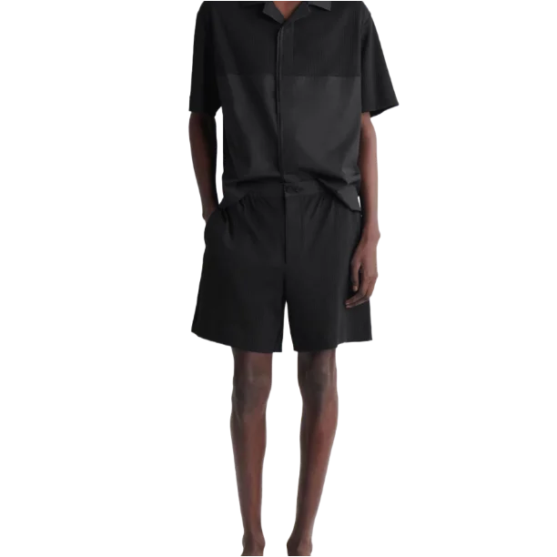 Ribbed Knit Cotton Jersey Shorts