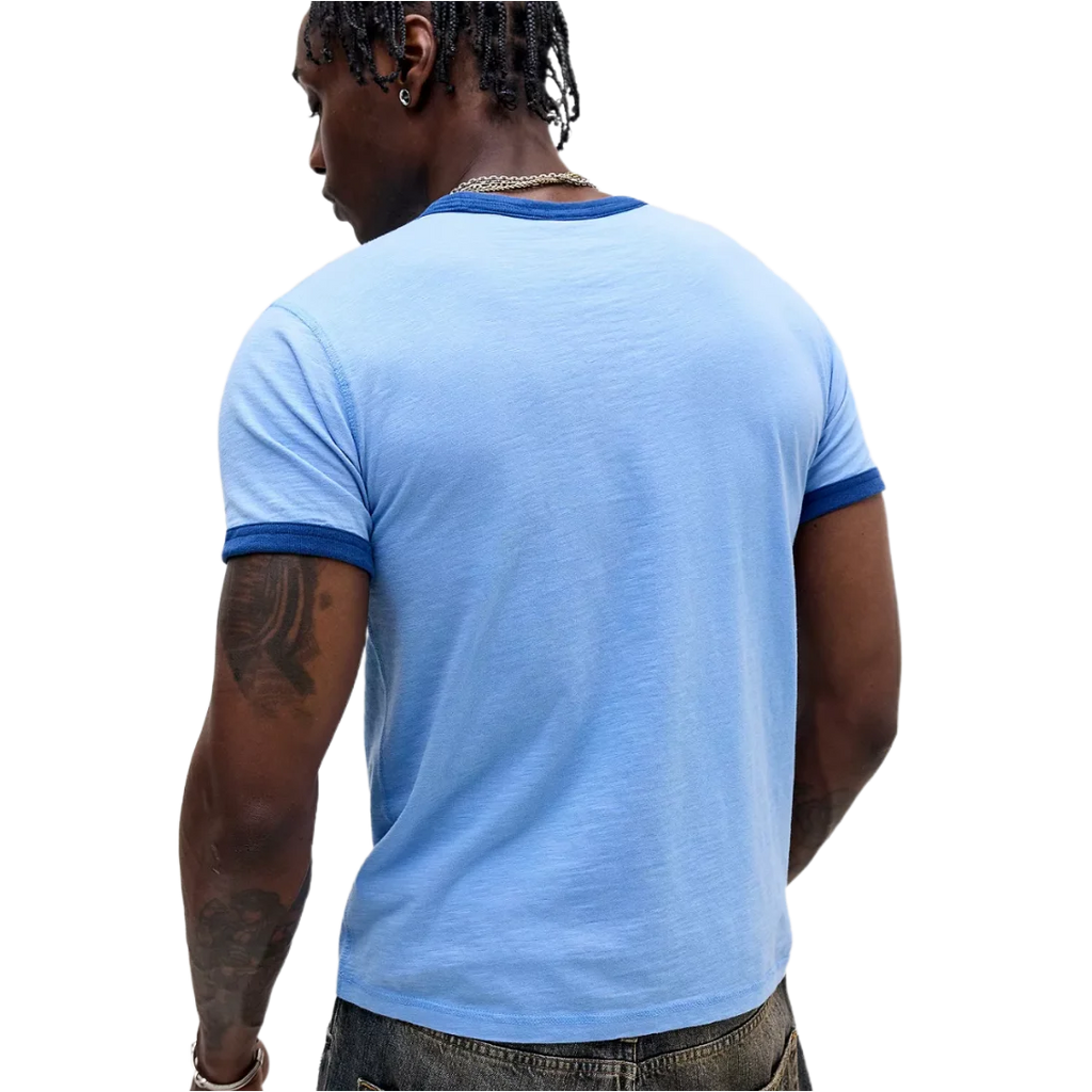 Blue Slub Ringer T-Shirt