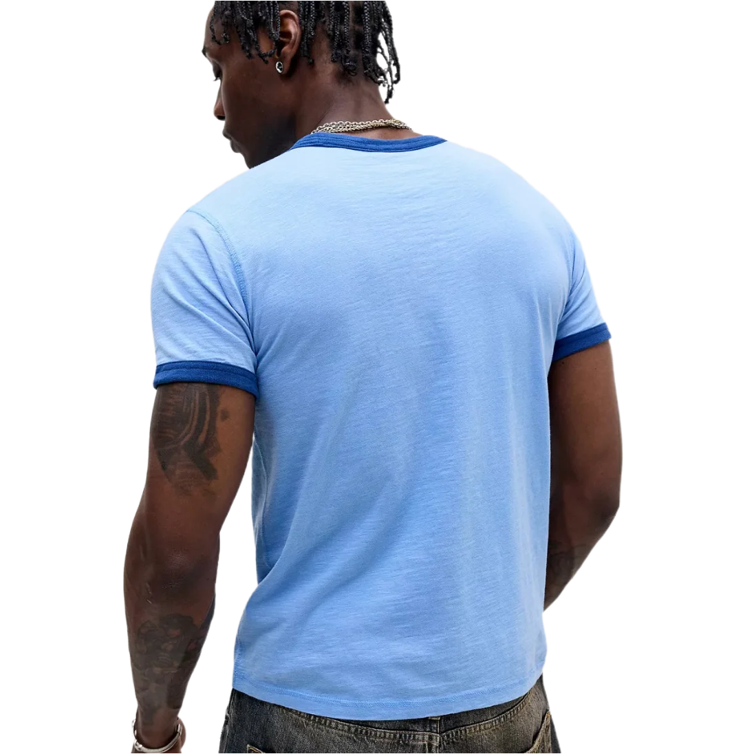Blue Slub Ringer T-Shirt