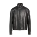 Embossed Leather Logo Jacket