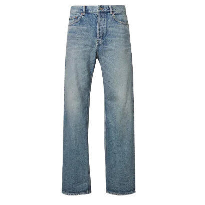 Faded wide-leg jeans