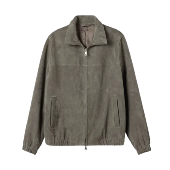Men's Suede Bomber Jacket