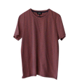 Striped Short Sleeve Crew Neck T-Shirt in Orange Cotton