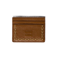 Leather card holder with studs