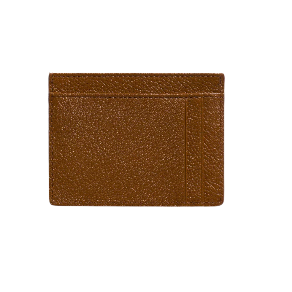 Leather card holder with studs