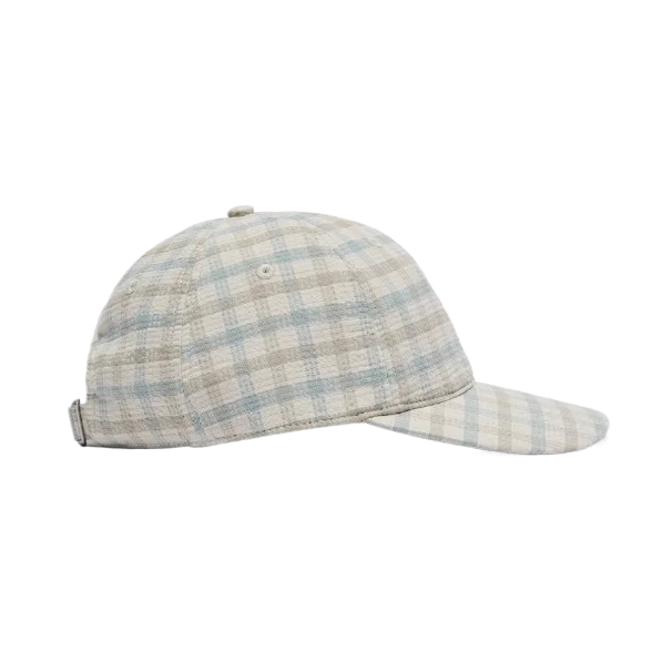 Seersucker Baseball Cap Beige Checked