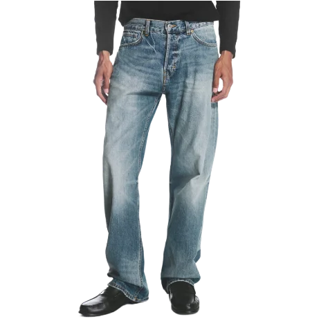 Space Mid-Rise Relaxed Straight Stirrup Jeans Blue