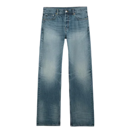 Space Mid-Rise Relaxed Straight Stirrup Jeans Blue