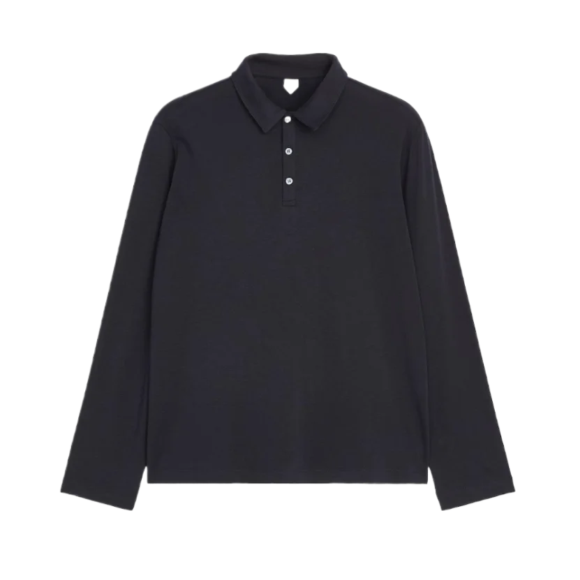 Fine-knit polo shirt