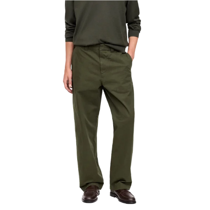 Wide Fit Workwear Chinos Khaki Green