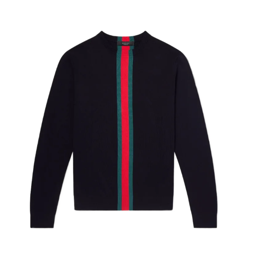 Webbing-Trimmed Cotton Sweater