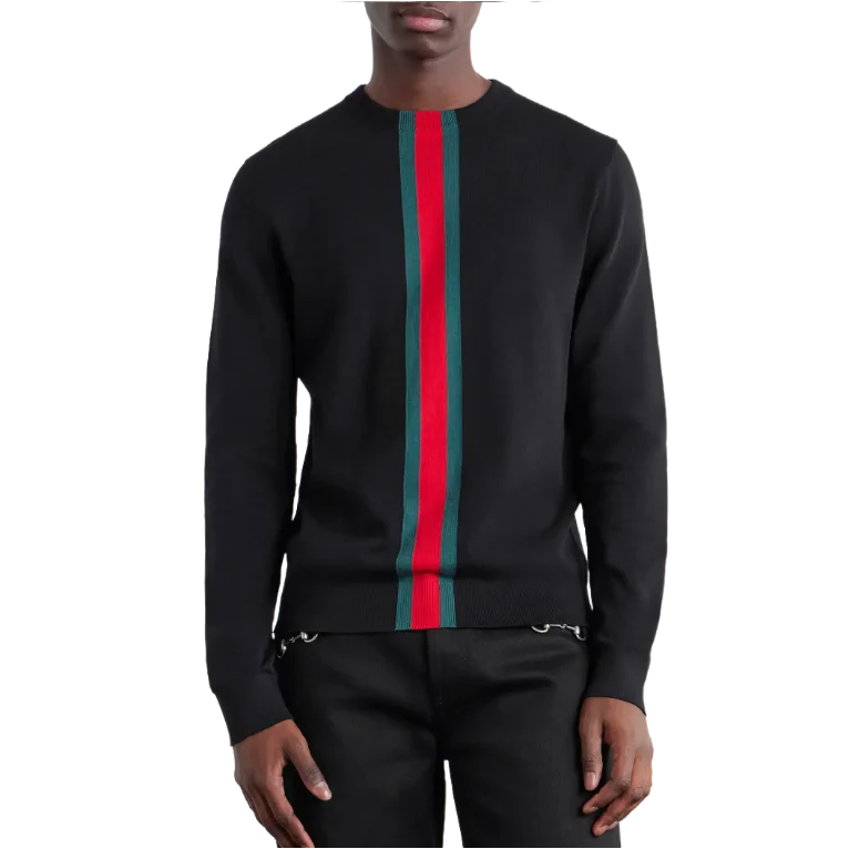 Webbing-Trimmed Cotton Sweater