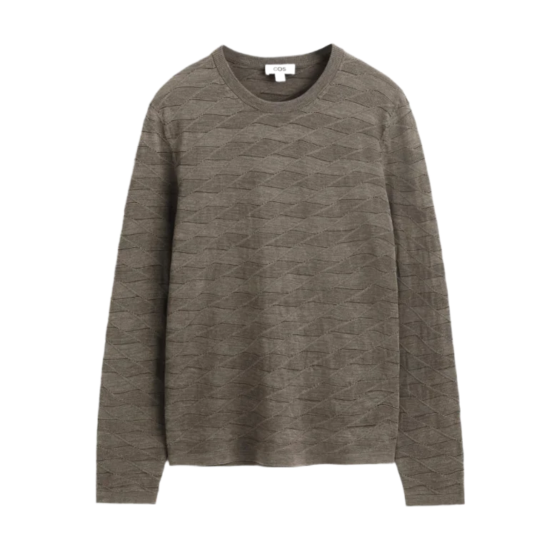 Geometric Pattern Merino Wool Sweater