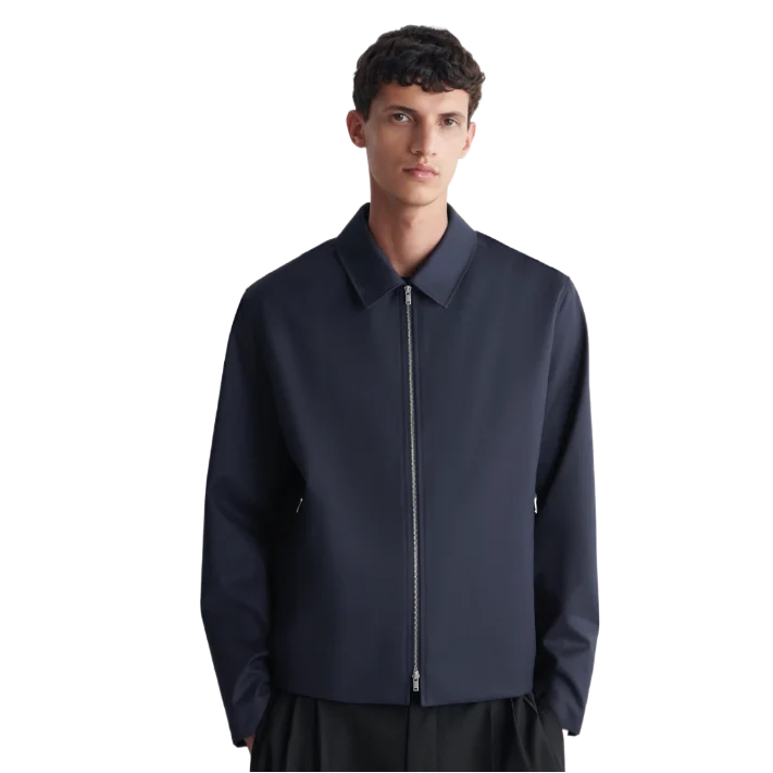 Tailored Wool Jacket with Zipper