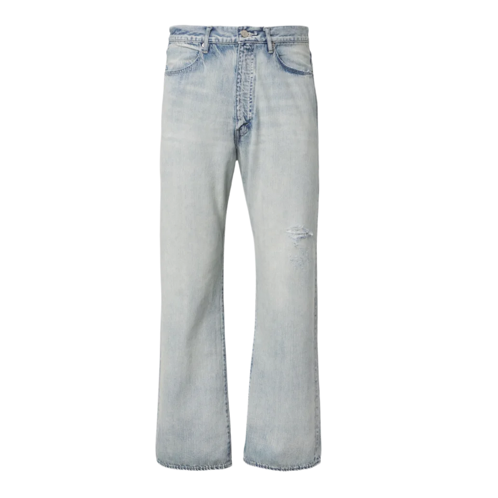 Faded Wide-Leg Jeans