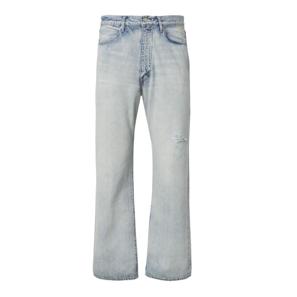 Faded Wide-Leg Jeans