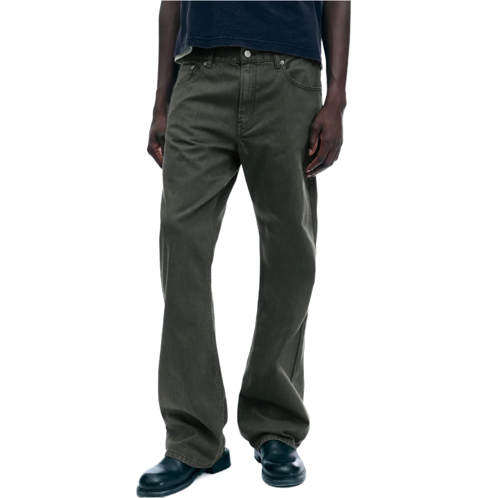 Mercury Bootcut Five-Pocket Trousers Washed Dark Grey