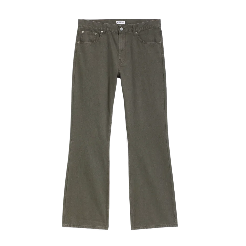 Mercury Bootcut Five-Pocket Trousers Washed Dark Grey