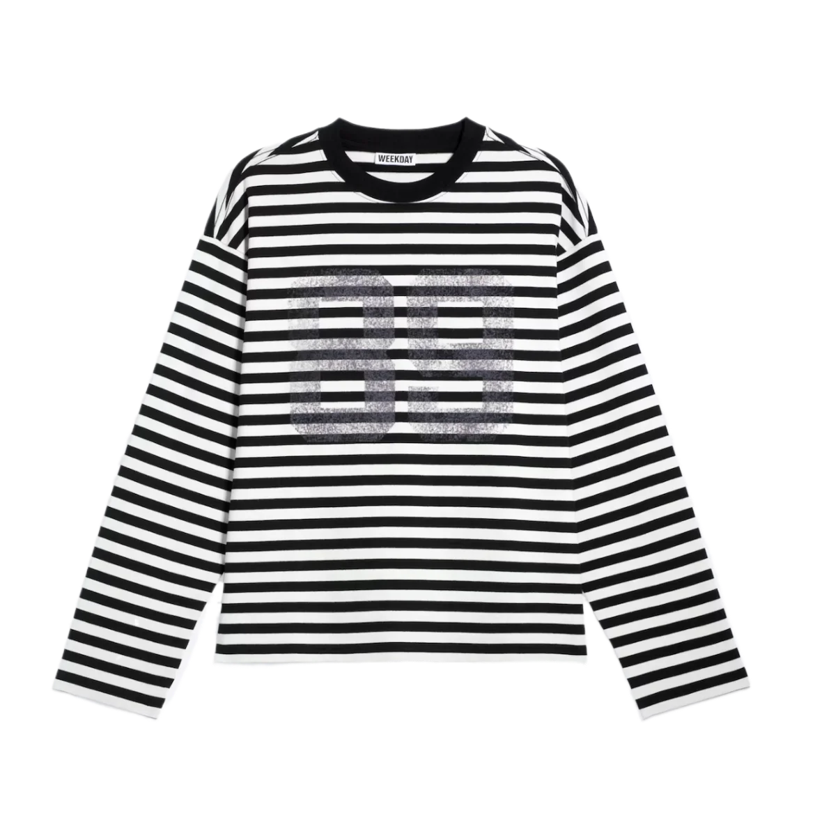 Great Boxy Graphic Long Sleeve T-Shirt Striped White/Black