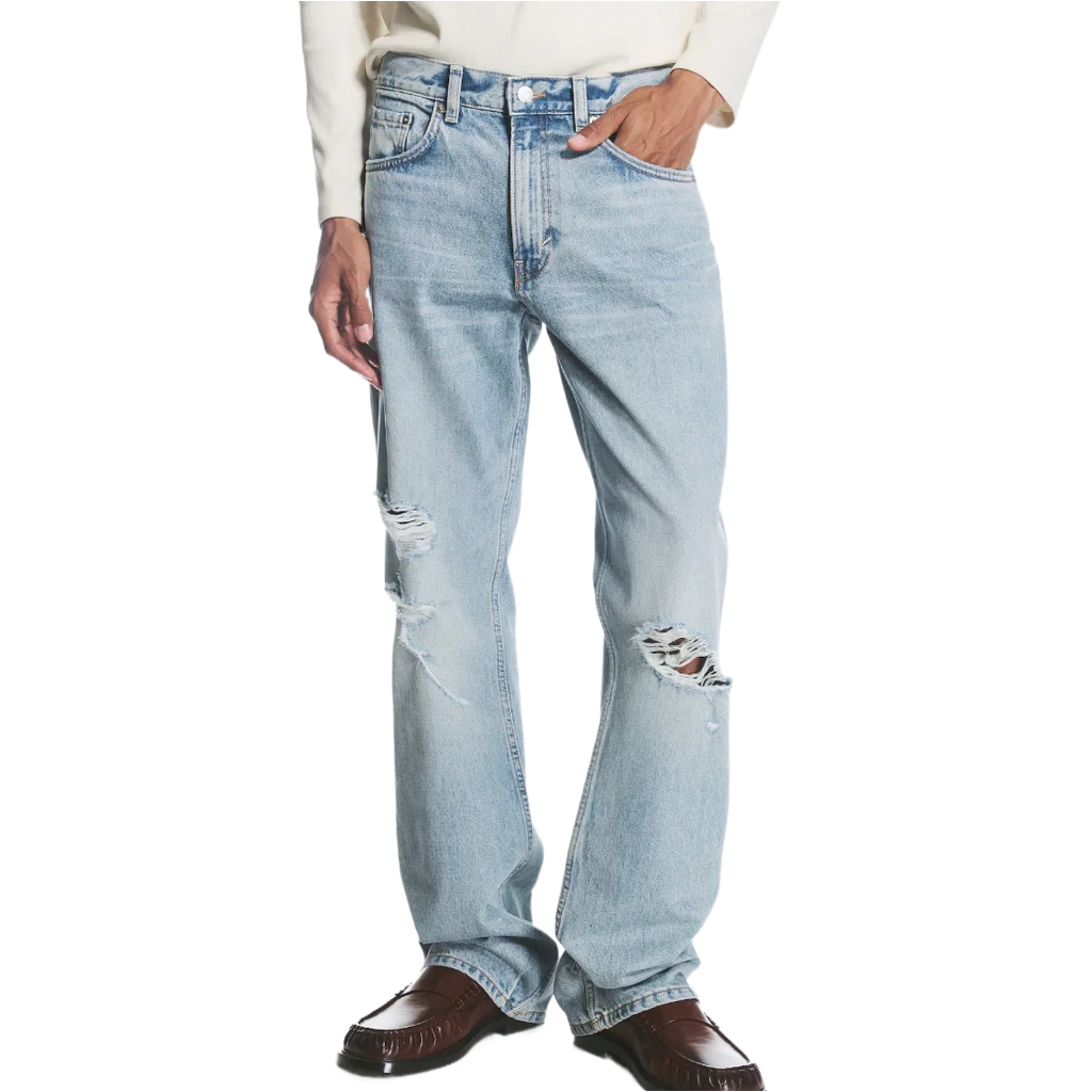 Mercury Mid-Rise Relaxed Bootcut Jeans Bleached Sky Medium Blue