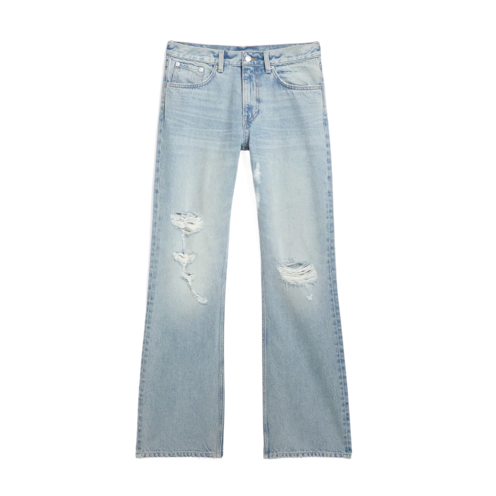 Mercury Mid-Rise Relaxed Bootcut Jeans Bleached Sky Medium Blue